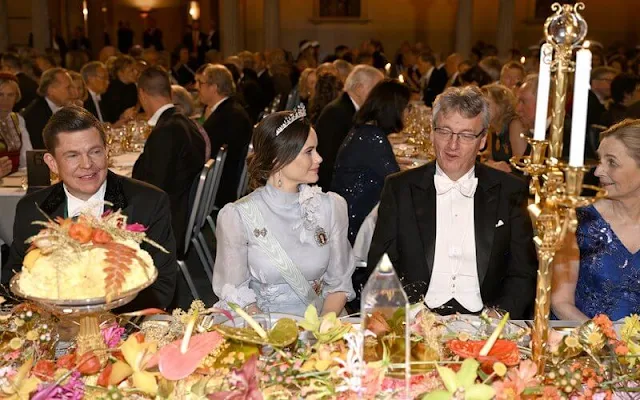 Crown Princess Victoria wore a v-neck gown by Camilla Thulin Princess Sofia's gown from Ida Lanto