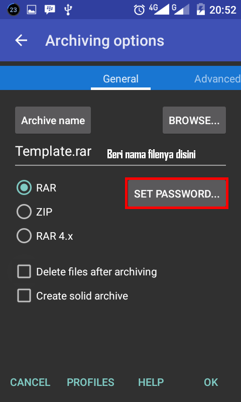 Cara Membuat File Rar Berpassword Di Android 4