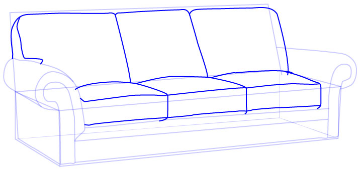 Cara Mudah Menggambar atau Sketsa Kursi Sofa