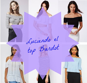 Luciendo el top Bardot