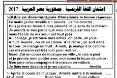 امتحان اللغة الفرنسية 2017 بجودة عالية  ثانوية عامة  - جمهورية مصر العربية 
