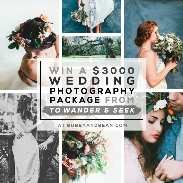 GIVEAWAY // Win a $3,000 Wedding Photography Package from To Wander & Seek and Bubby & Bean!