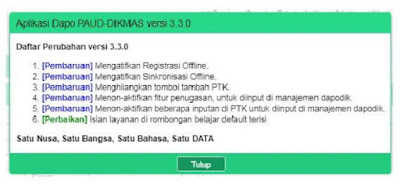  merupakan aplikasi data pokok pendidikan yang kadang bikin pusing operator tapi juga sang Download Dapodikdasmen 2019 dan Dapodik PAUD Versi 3.3.0