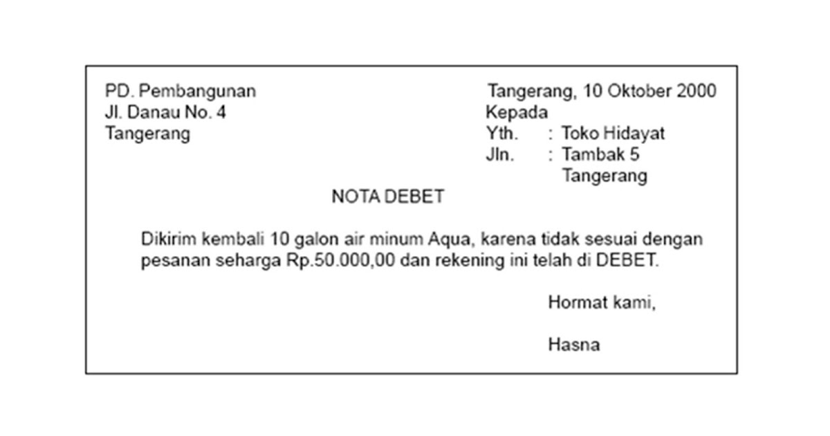 Akuntansi Yeeahh :D : CONTOH NOTA DEBET