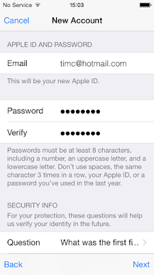 new apple id create account