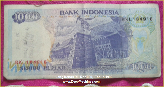 Gambar Mata Uang Kertas RI Rp 500,- Tahun 1987 bergambar Lompat Batu Pulau Nias