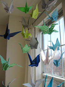 diy paper crane mobile origami