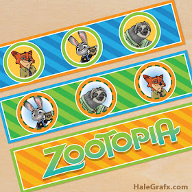 Zootopia water bottle labels