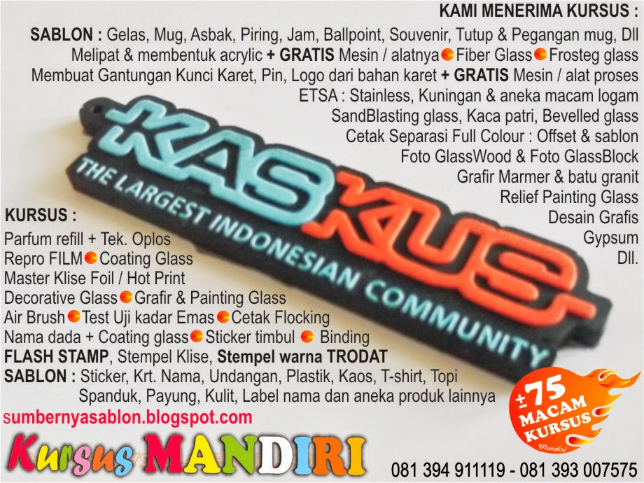 KURSUS SABLON Gelas Mug Asbak Piring Kaos T shirt 