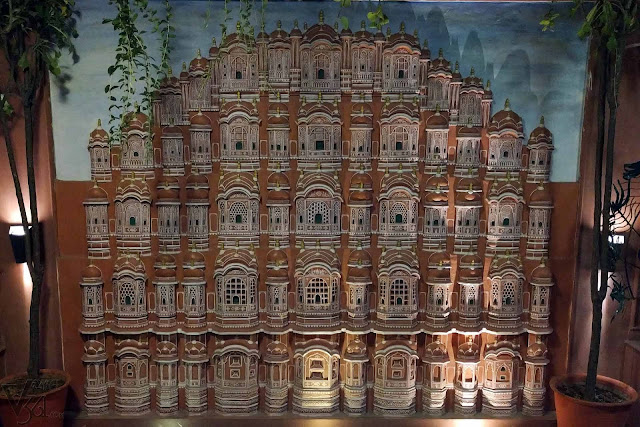 Hawa Mahal replica at the Peacock restaurant, Jaipur