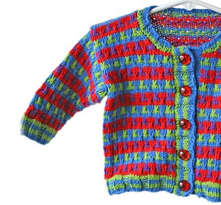 Multi-Colored Handknit Baby Cardigan