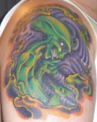 Alien Tattoo Violet and Green colour