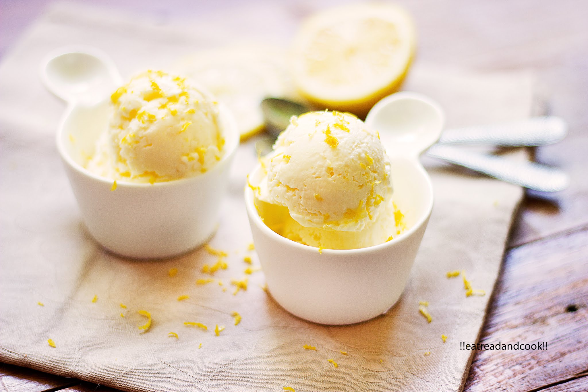 how to make lemon ice cream recipe and preparation, summer taste, summer ice cream, tart ice cream