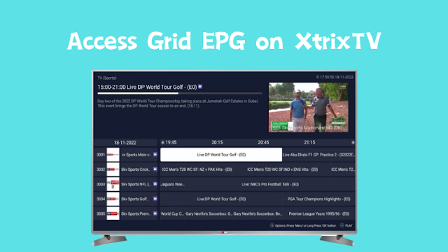 Access Grid EPG on XtrixTV IPTV