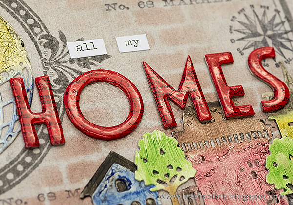 Layers of ink - Home Sweet Home Mini Book by Anna-Karin with Tim Holtz Sizzix Deco Alpha