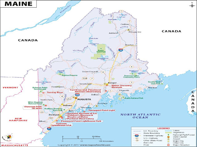 United States Map Maine