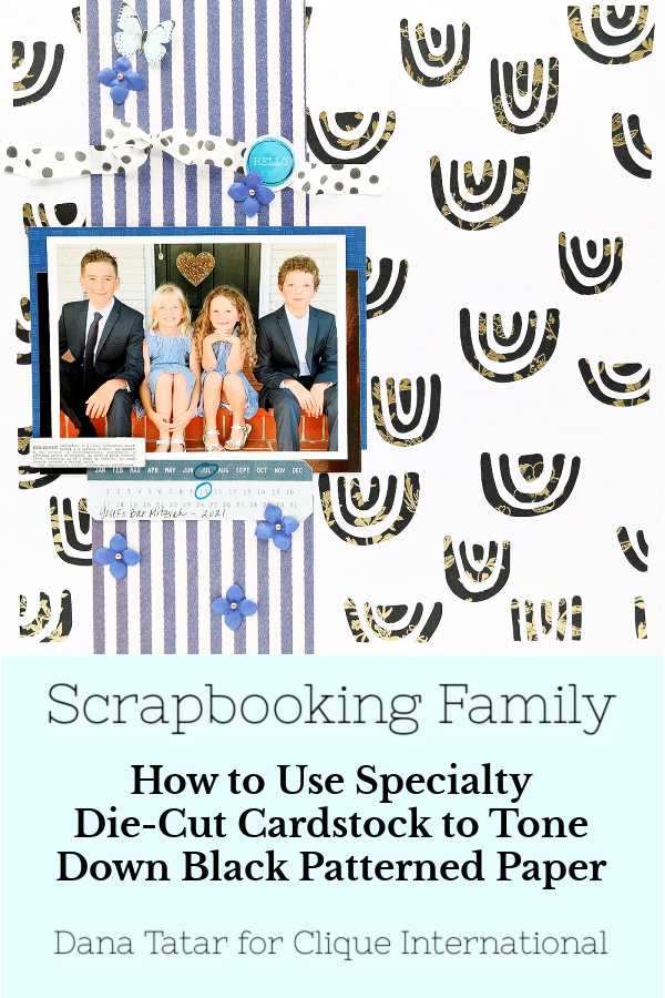 Bar Mitzvah Scrapbook Layout with Specialty Die-cut Cardstock and Gold Foil Accents