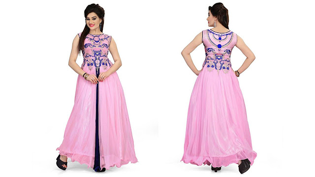 Yogi Fashion Straight Gown  (Pink)