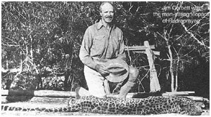 Jim Corbett with Leopard