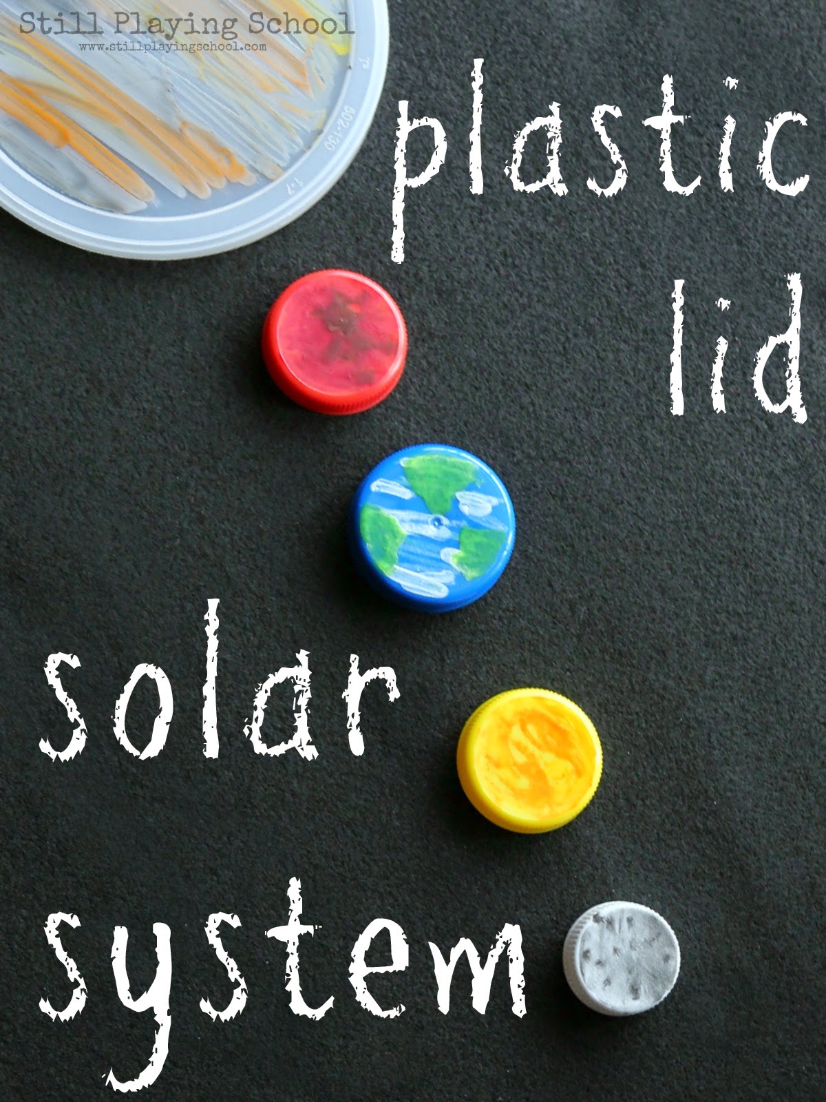 Plastic Lid Planets Still Playing School