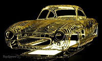 24-karat Ferrari 250 GTO sculpture by Dante Rubli 