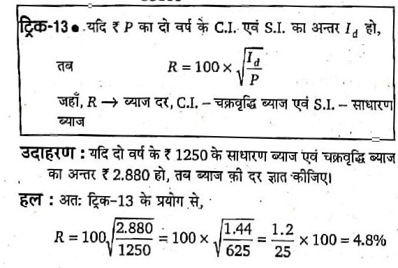 यदि दो वर्ष के ₹1250 के साधारण व्याज एवं चक्रवृद्धि व्याज का अंतर ₹2.880 हो , तब व्याज की दर बताये ।