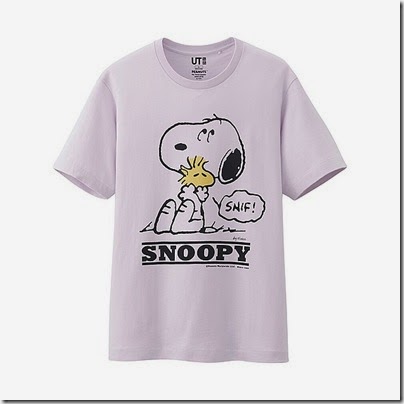UNIQLO Man Peanuts Graphic Short Sleeve T-shirt Purple 02