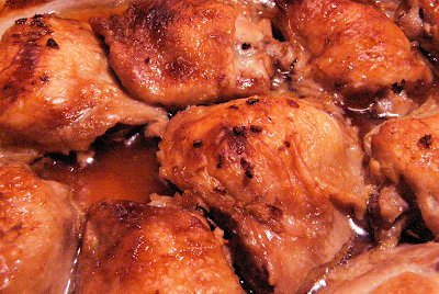 Golden Baked Chicken with Browned Ginger Bits