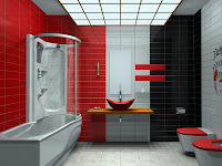 Black White And Red Bathroom Decorating Ideas