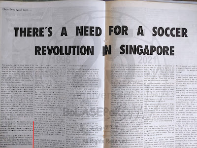 "Uncle" Choo's article in June 1976 "Singapore Soccer" monthly