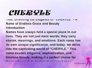 meaning of the name "CHERYLE"
