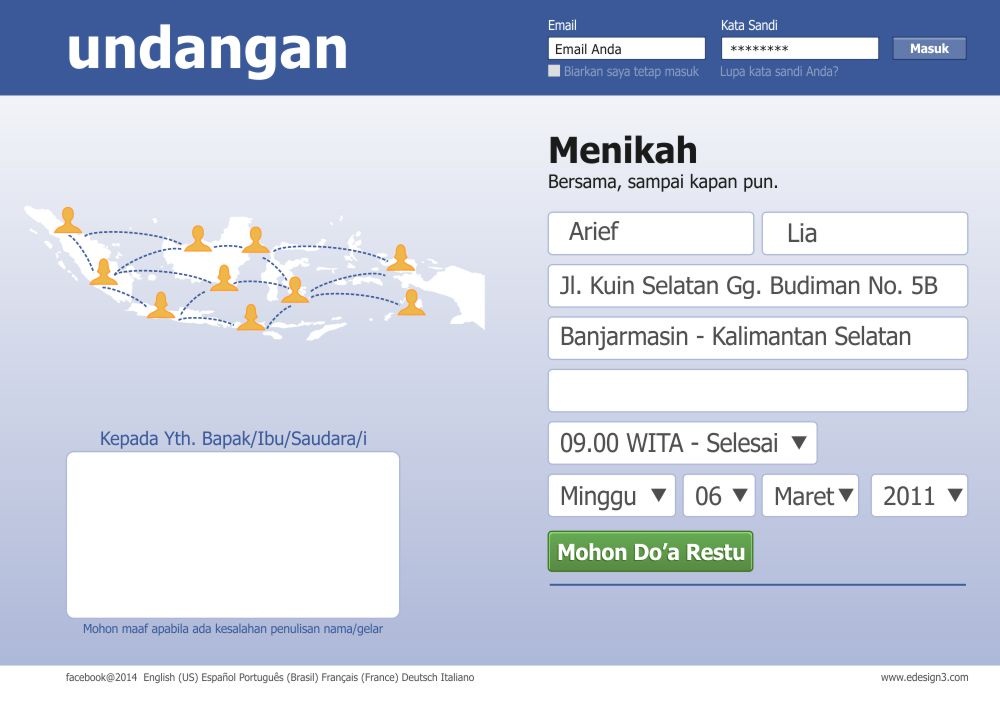 5 Desain  Unik  Surat Undangan  Pernikahan  FreeDisain