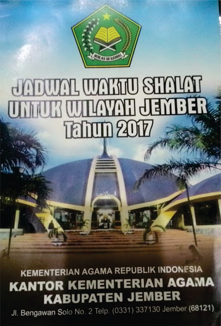 Jadwal Imsakiyah Ramadhan 1438 H untuk Kab. Jember dan 