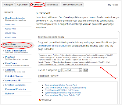 FeedBurner,Feed Burner,FeedBurner recent Post,Recent Post,BuzzBoost,BuzzBoost recent post