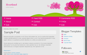 Heartland Beautiful Cute Girly Blogger XML Template