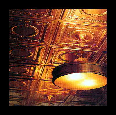 wallpapering ceiling.  a wallpaper ceiling- a metal or raised relif celing would be fantastic.