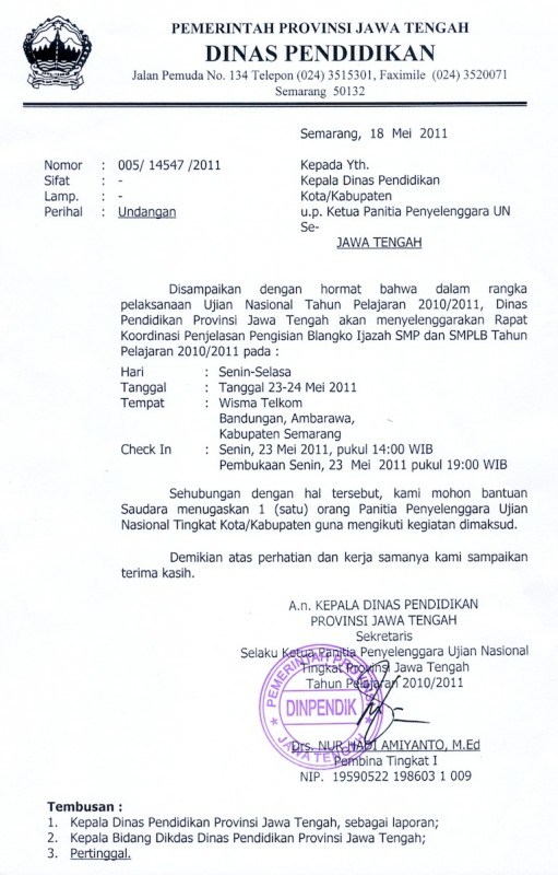 5 Contoh Surat Dinas dan Cara Membuatnya - Kumpulan