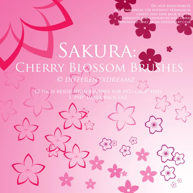 Sakura o pinceles de flor de cerezo gratis para photoshop