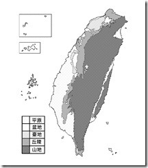臺灣地形分布圖_網點