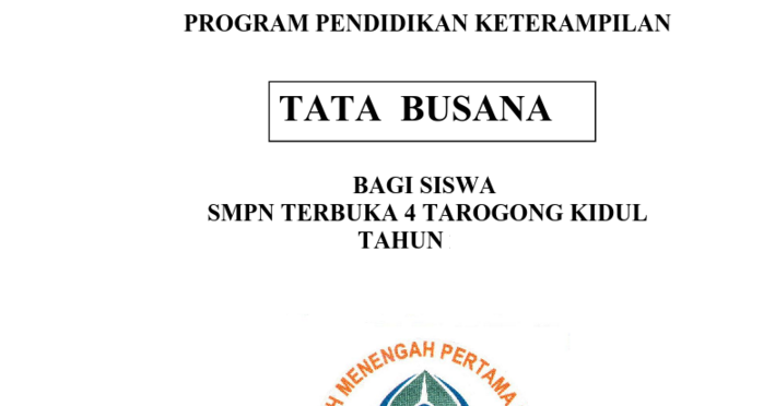SMP TERBUKA - CONTOH PROPOSAL PENGAJUAN ALAT TATA BUSANA 