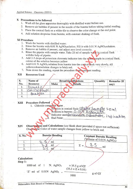 Chloride content of water sample practical answers chemistry Manaul answers mypractically