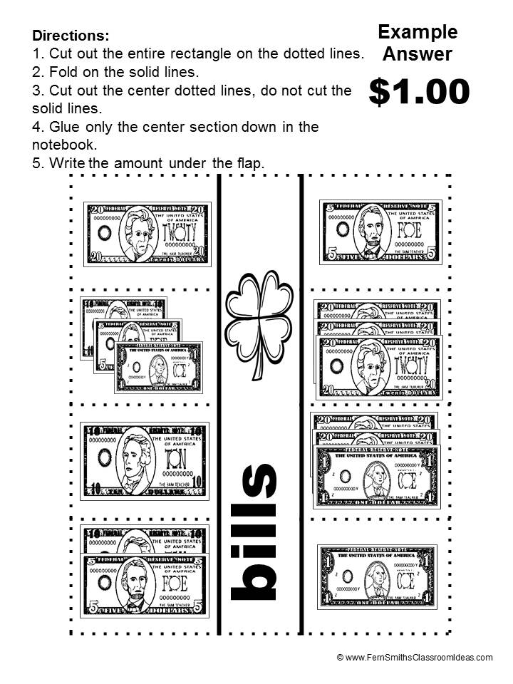 Fern Smith Classroom Ideas St. Patrick's Day Counting Bills Mega Math Pack FREEBIE!