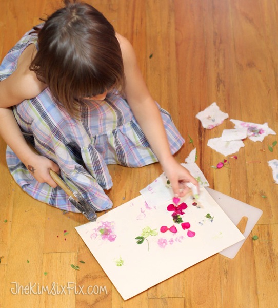 Flower pounding with kids