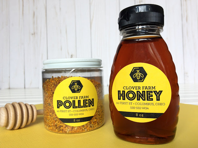 Custom Bee Bold honey jar labels