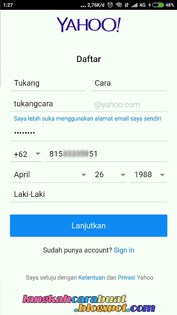 DAFTAR YAHOO - Cara Buat Email Baru Di Yahoo