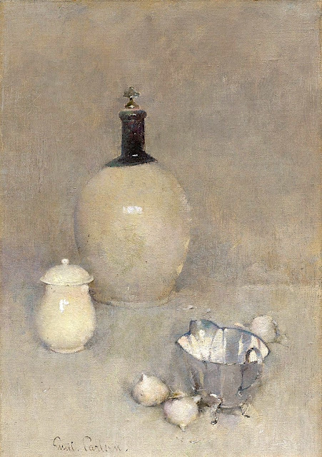 Sören Emil Carlsen (1853-1932) Still Life with White Porcelain and Silver (1929) Private collection
