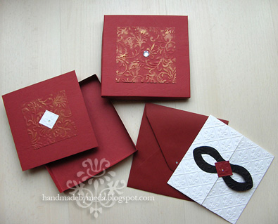 Masquerade Wedding Invitations in Royal Red Gold and Black
