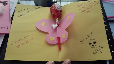 Inside of the card - butterfly lollipop