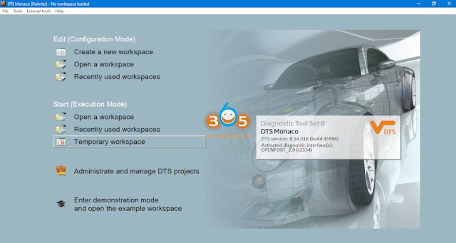 Disable W205 Start/Stop with DTS Monaco and Openport  1