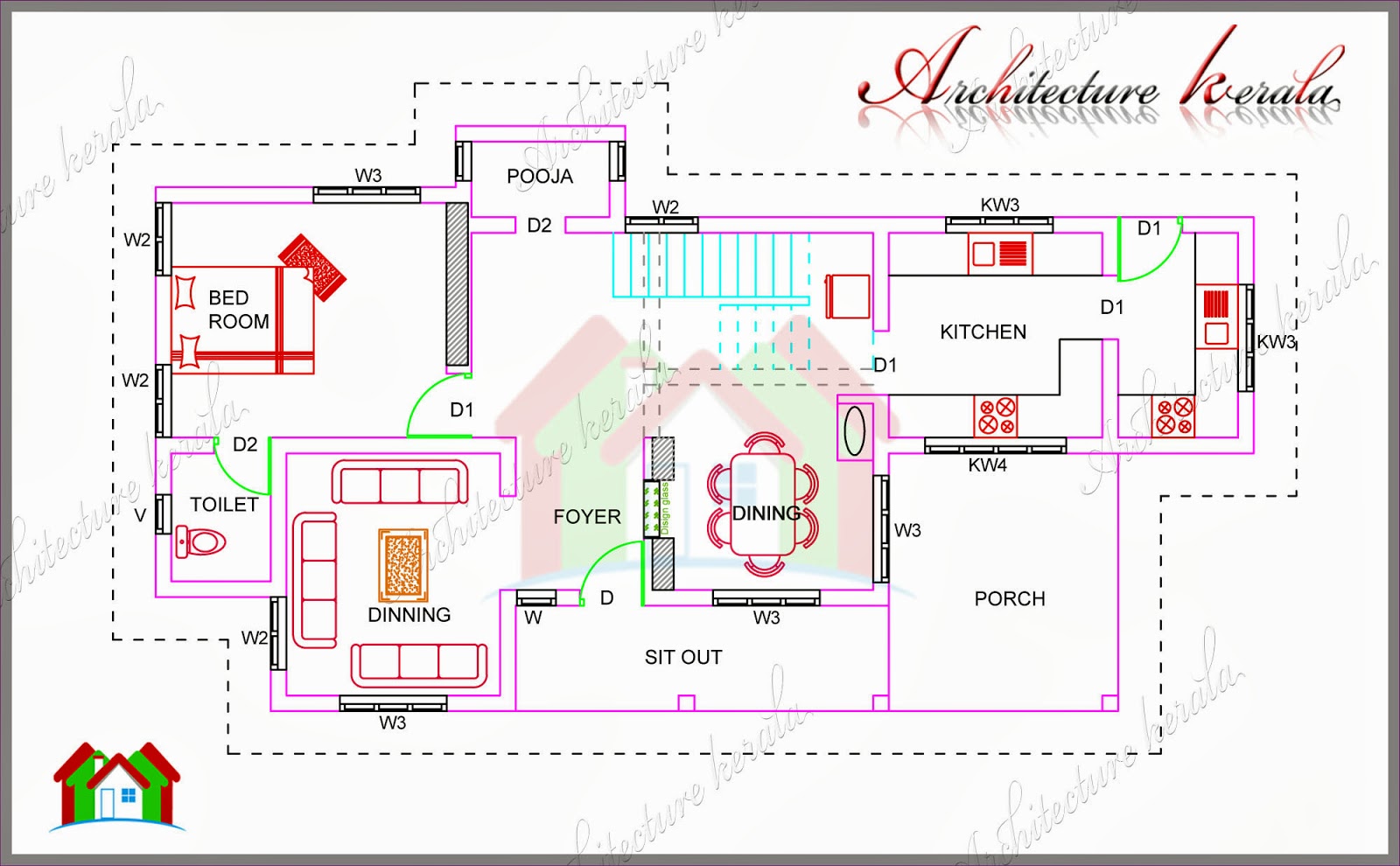 1700 SQUARE FEET HOUSE PLAN WITH POOJA ROOM ARCHITECTURE KERALA